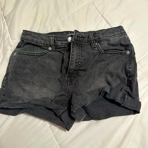 Black jean shorts